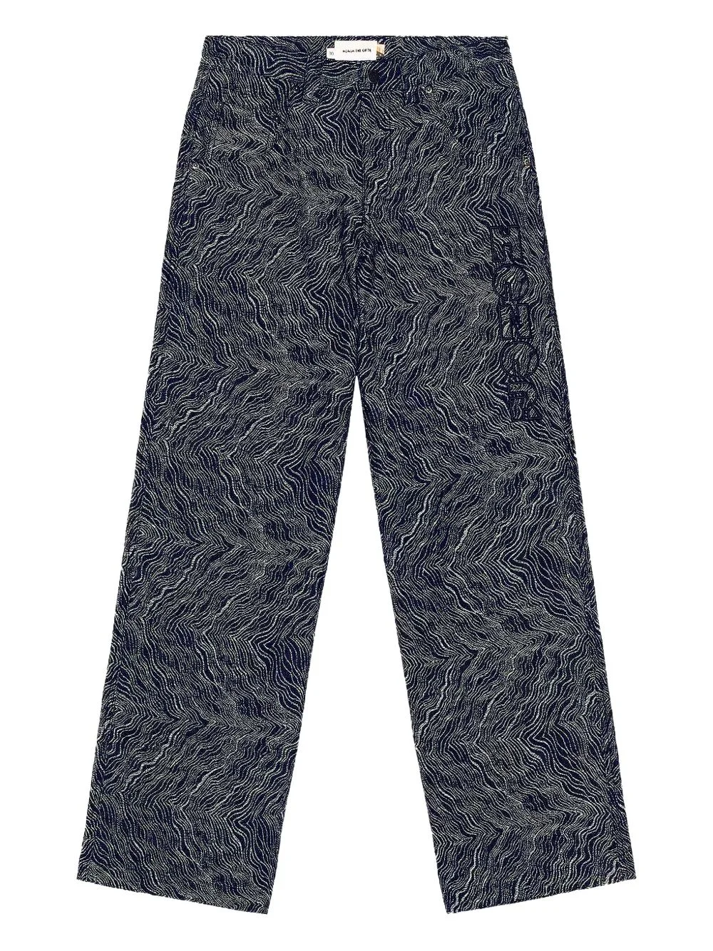 patterned-jacquard wide-leg trousers - 1