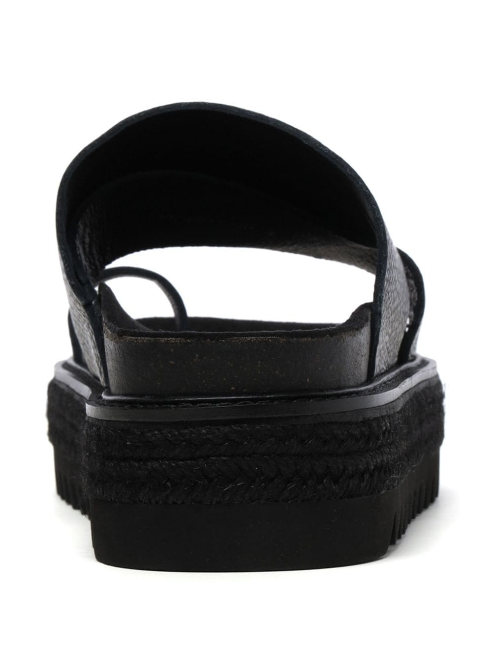 crossover-strap leather slides - 4