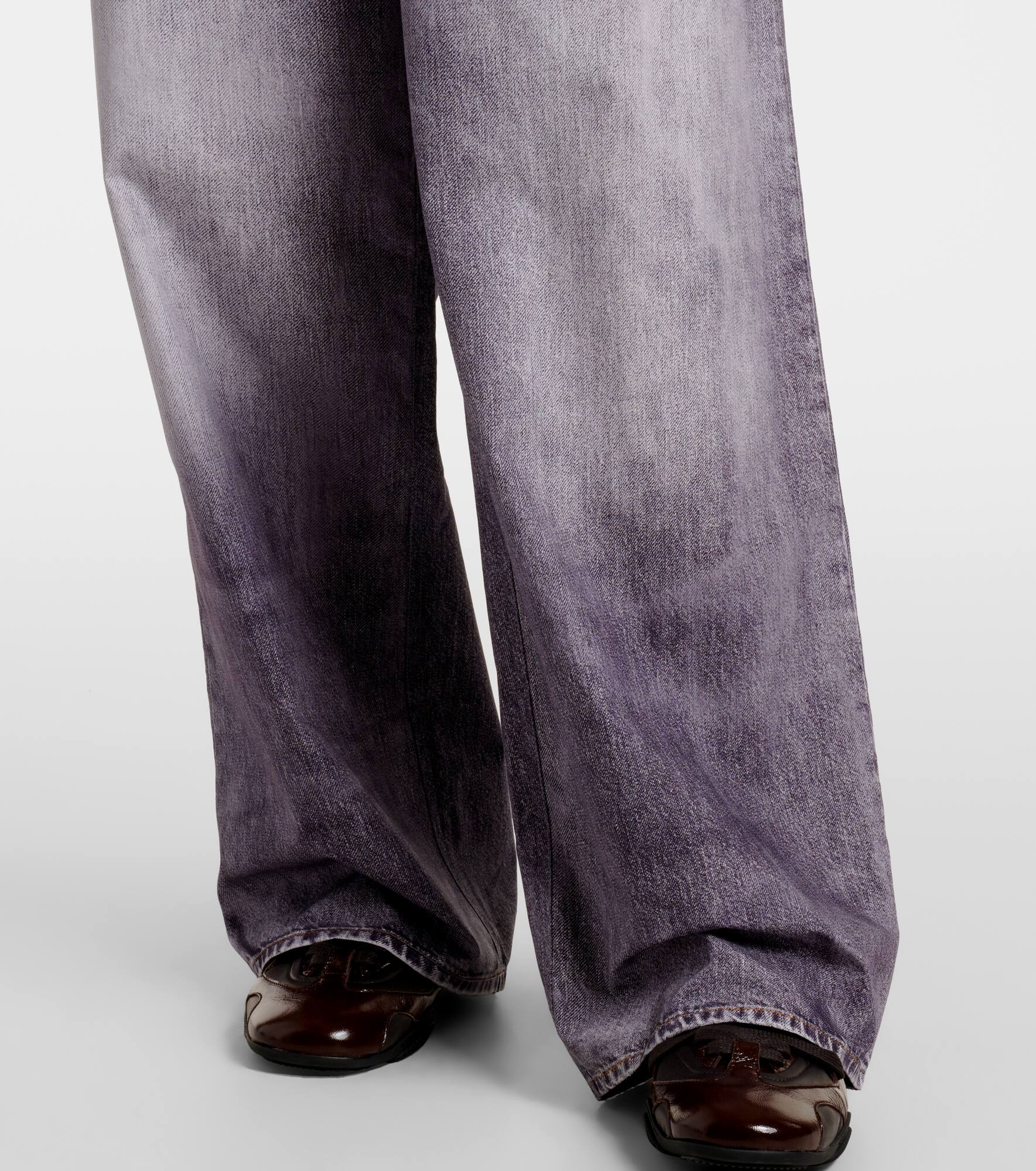 Printed cotton poplin wide-leg pants - 5