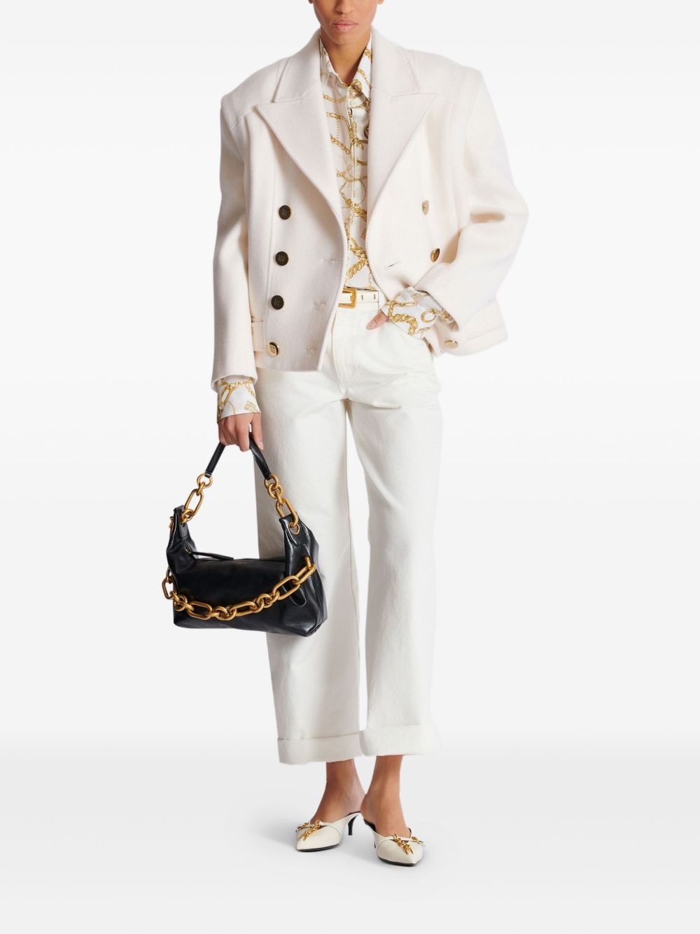 cropped cashmere reefer jacket - 2