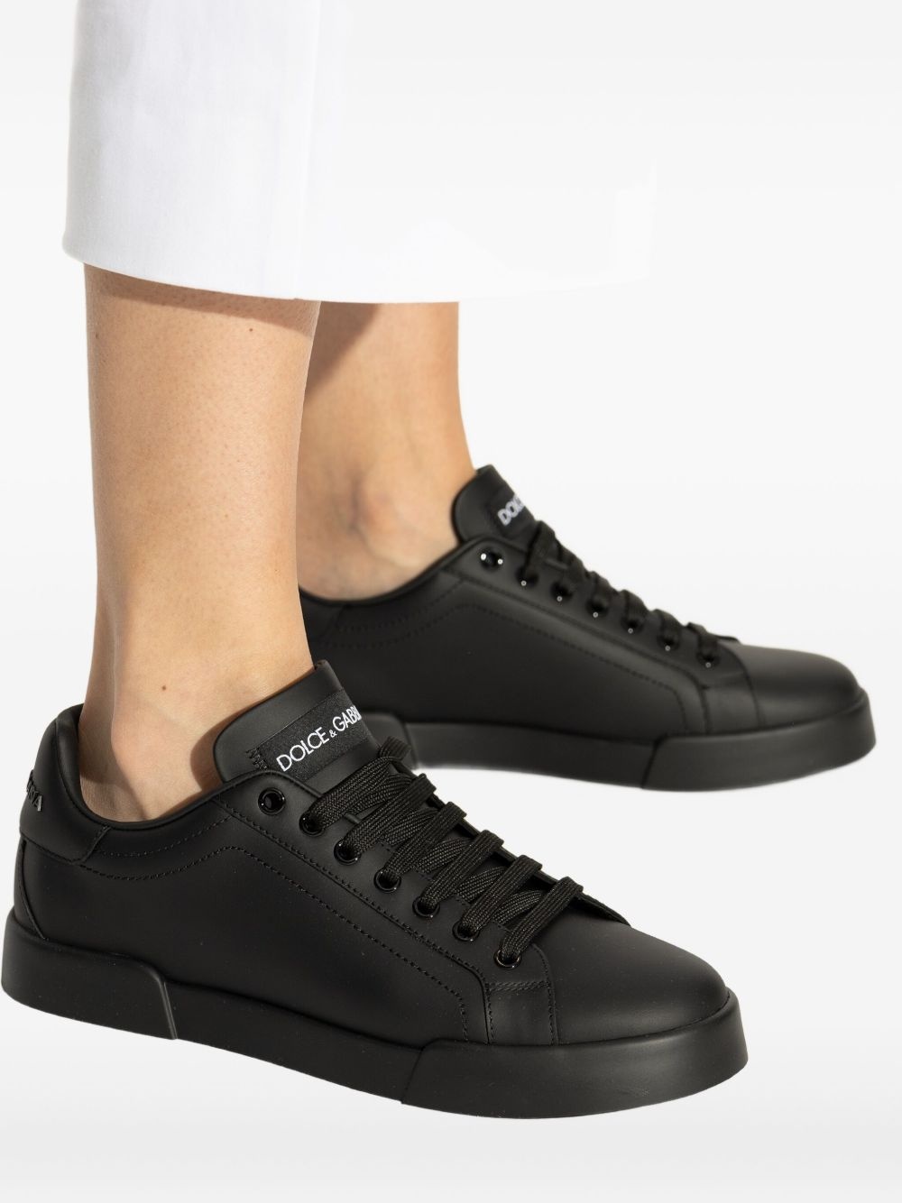 leather low-top sneakers - 5