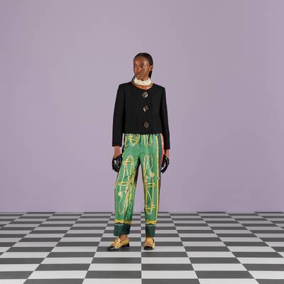 GUCCI Harness and Double G silk pant outlook