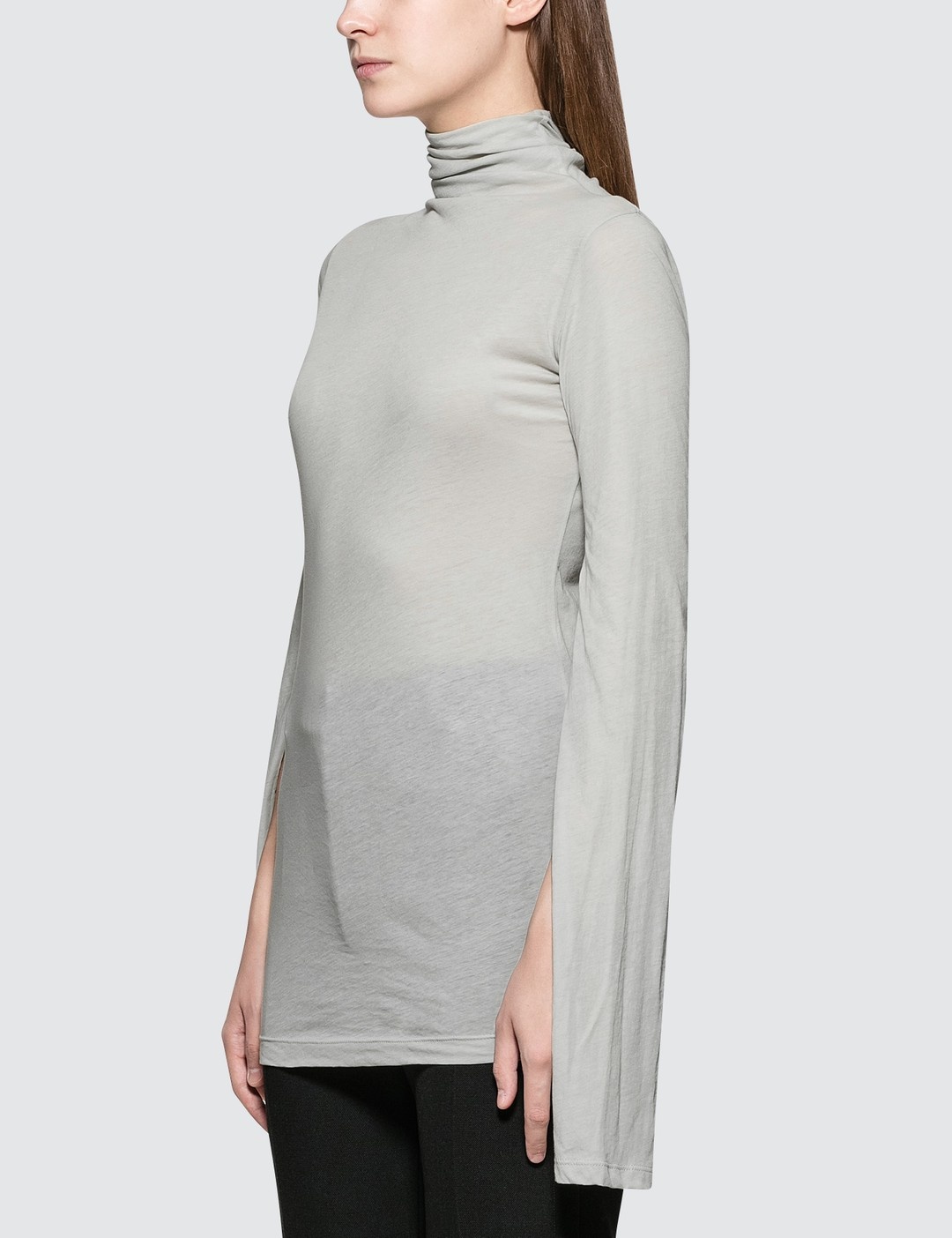 JERSEY MOCK NECK SPLIT - 2