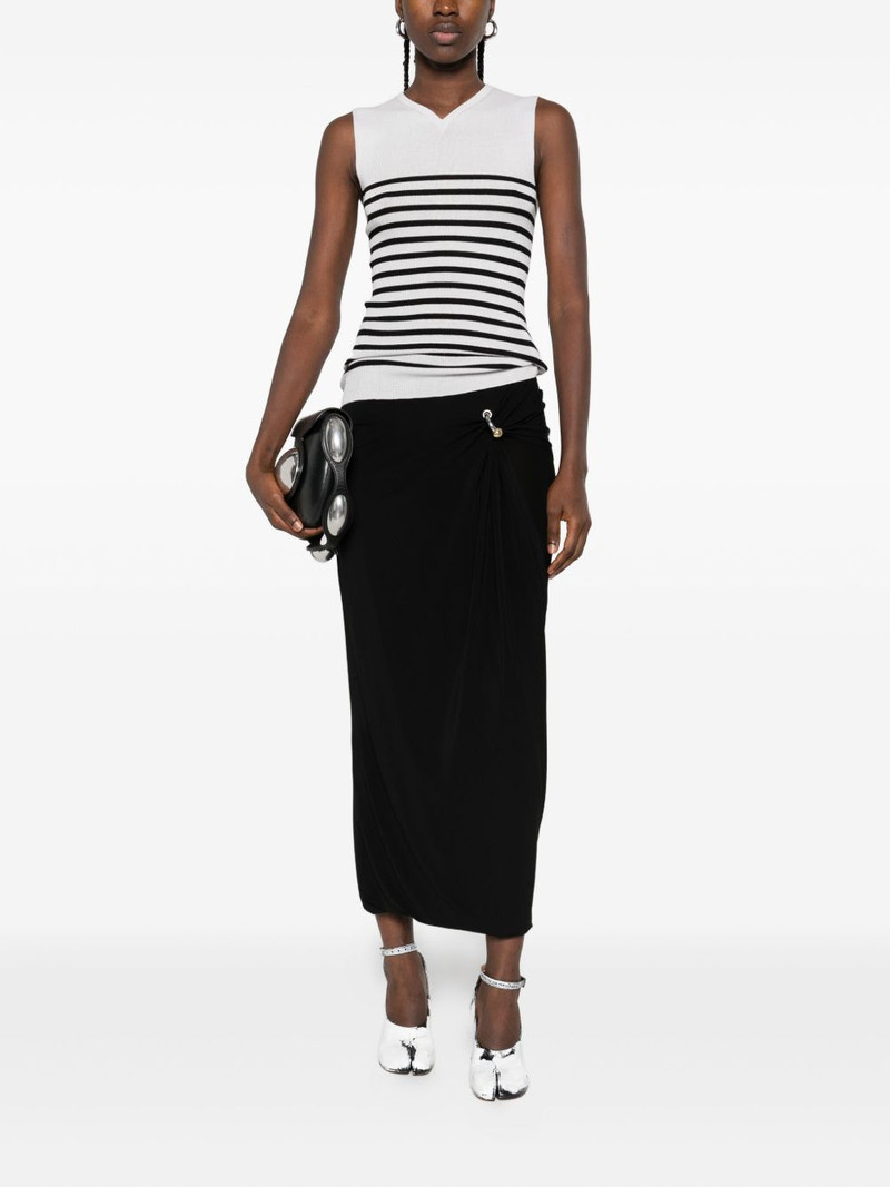 Jean Paul Gaultier ring-detail side-split midi skirt outlook