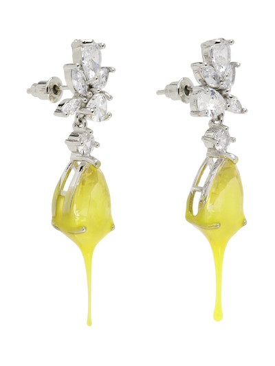 OTTOLINGER SSENSE Exclusive Silver & Yellow Flower Dip Earrings outlook