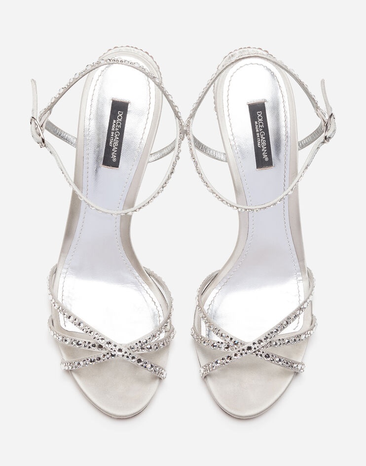 Satin sandals with fusible rhinestone detailing - 4