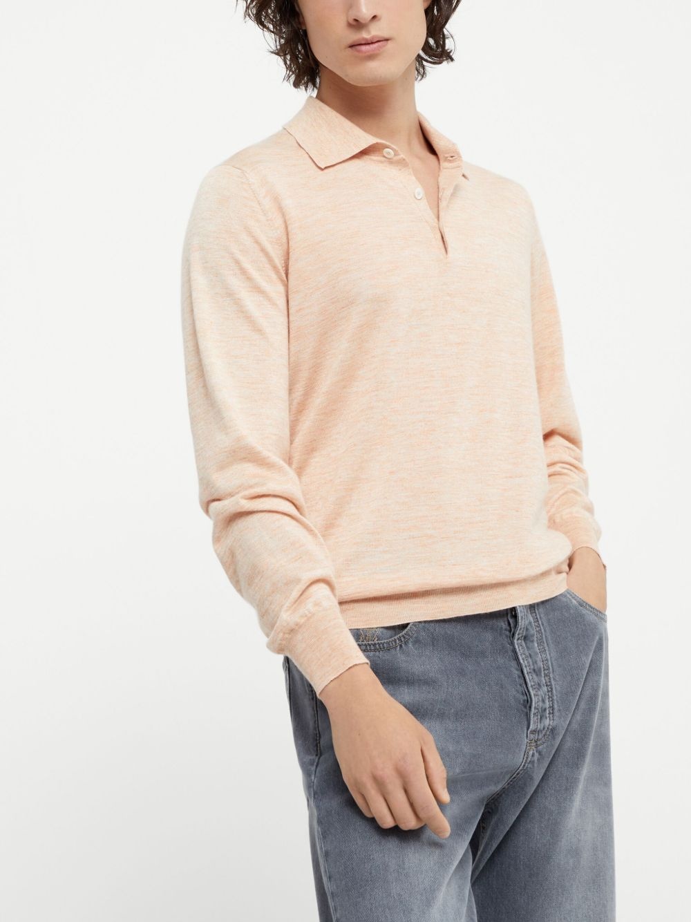 cashmere-silk knitted polo shirt - 3