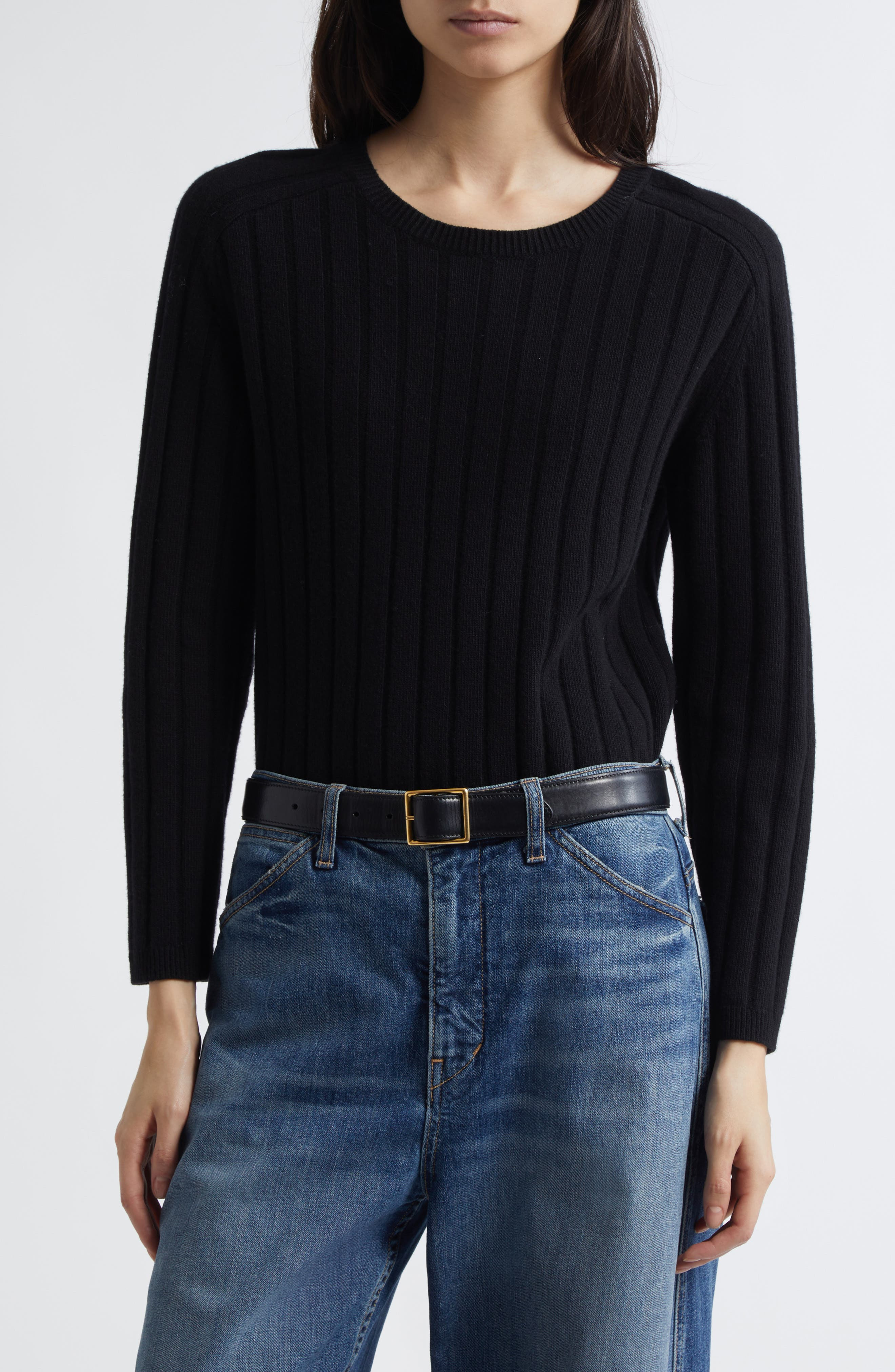 Nili Lotan Alise Rib Cashmere Sweater in Black at Nordstrom - 1