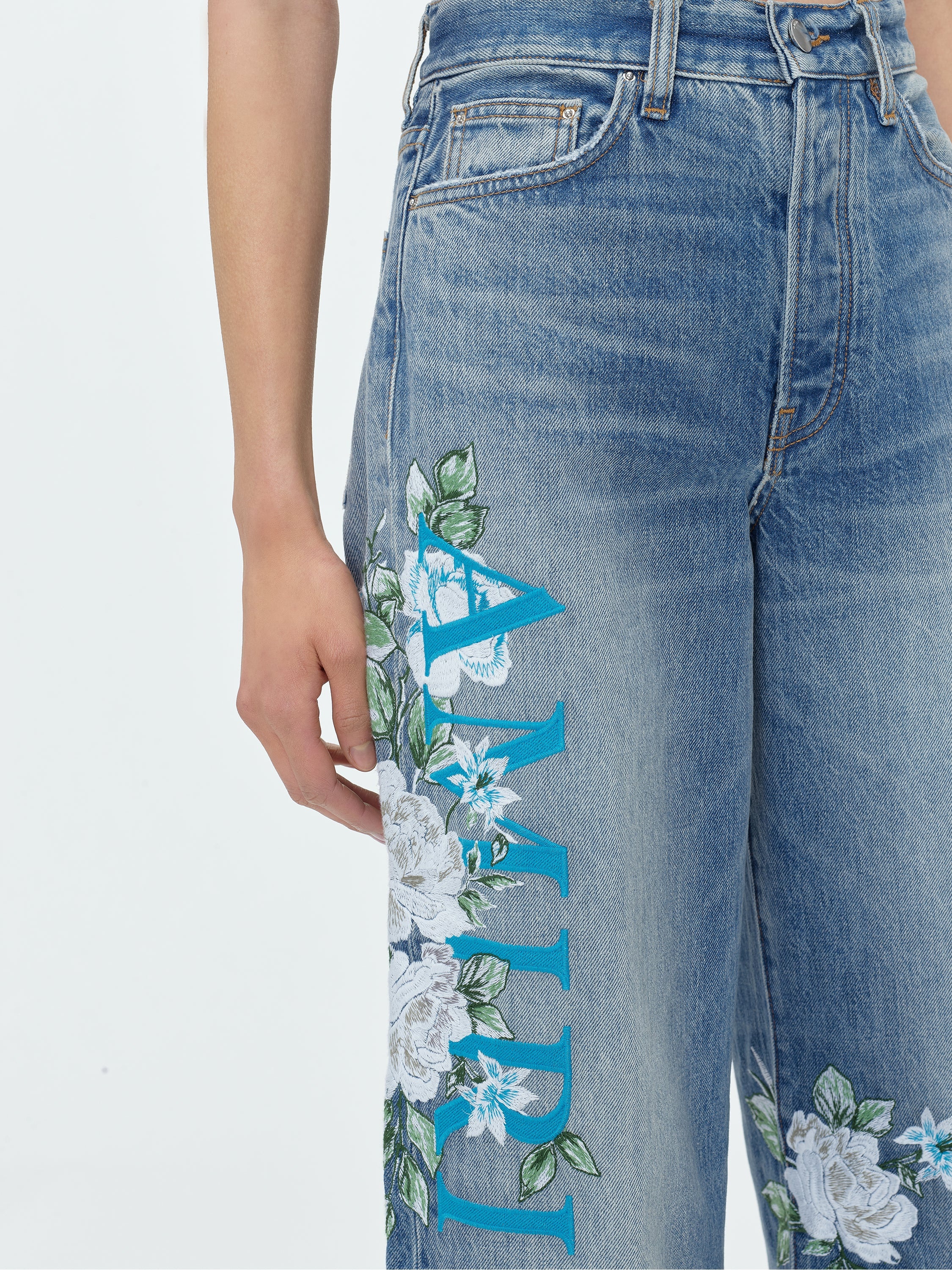 AMIRI FLORAL WIDE LEG JEAN - 6
