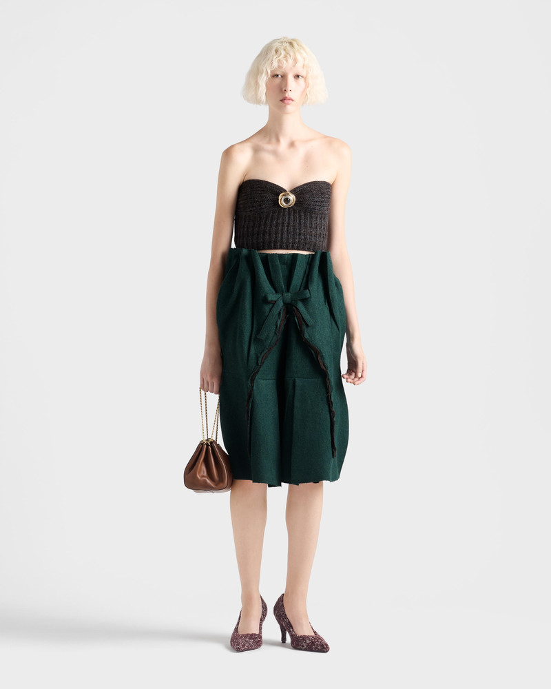 Prada Shetland wool midi skirt outlook