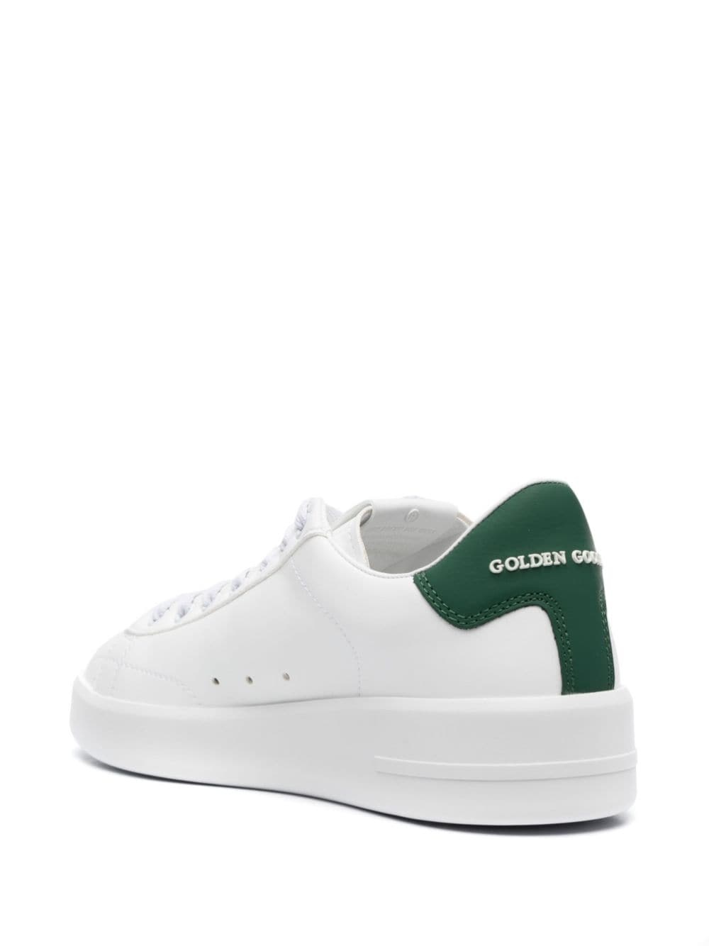 logo-print laced leather sneakers - 3