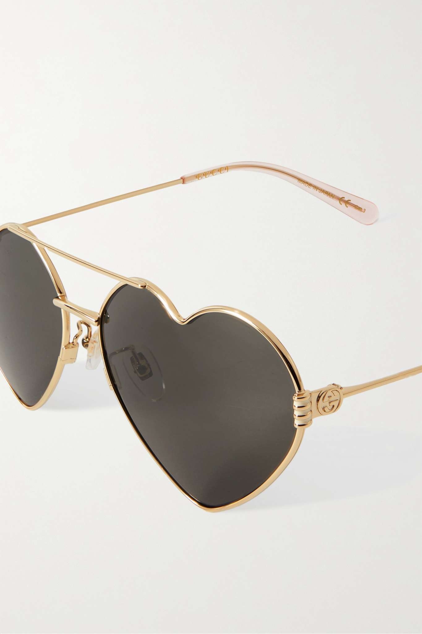 GUCCI Heart-shaped gold-tone sunglasses | REVERSIBLE