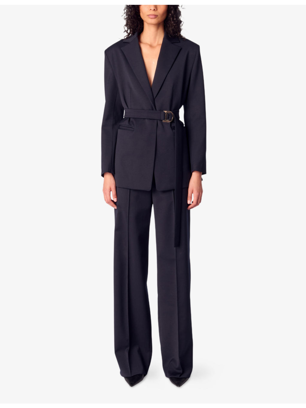 Pleat-Back Single-Breasted Woven Blazer - 2