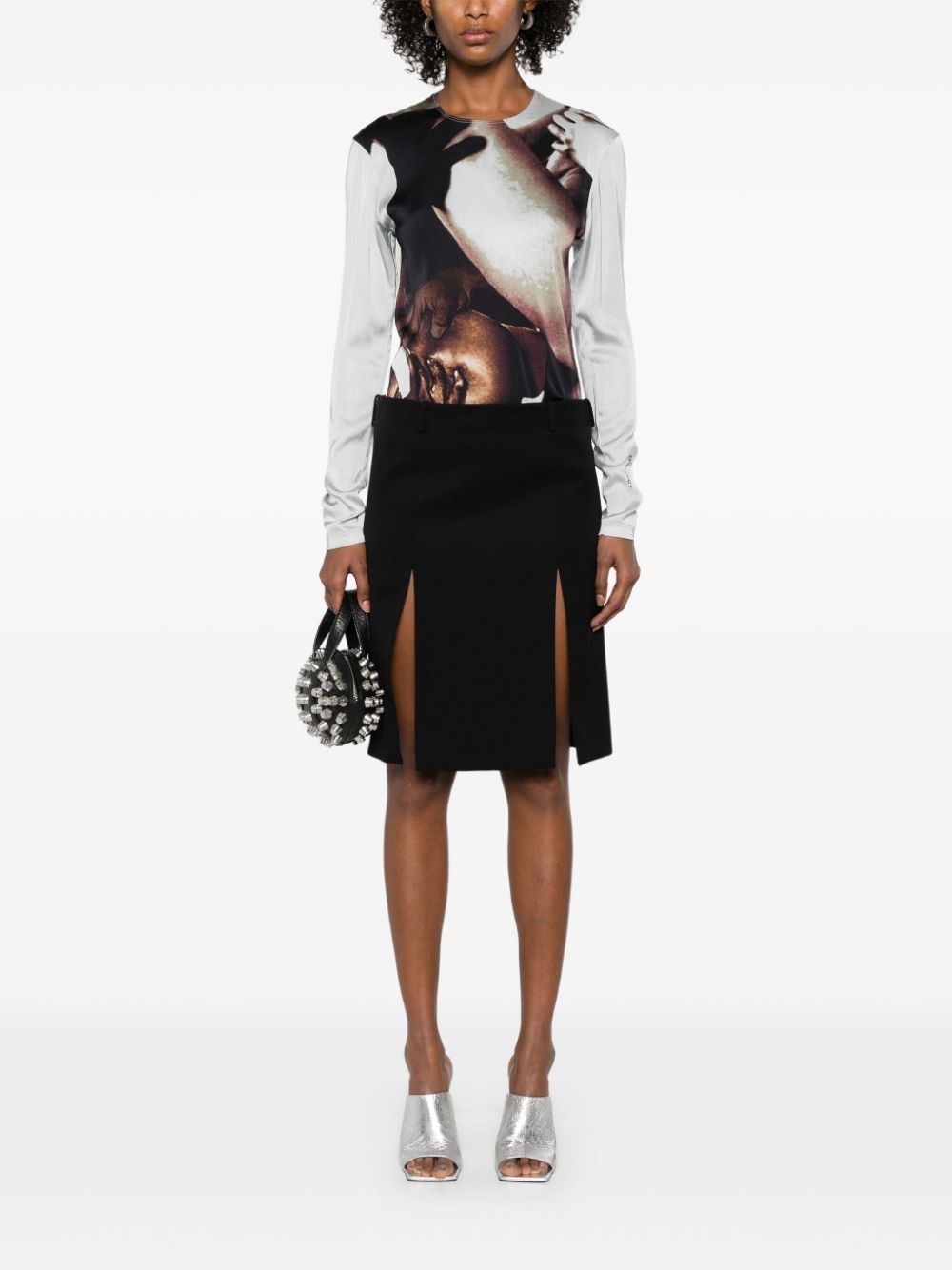 virgin wool midi skirt - 2