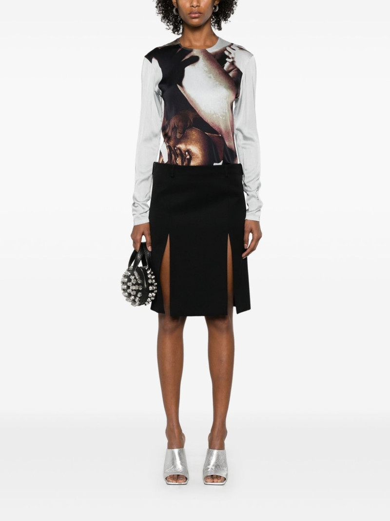 THE ATTICO virgin wool midi skirt outlook