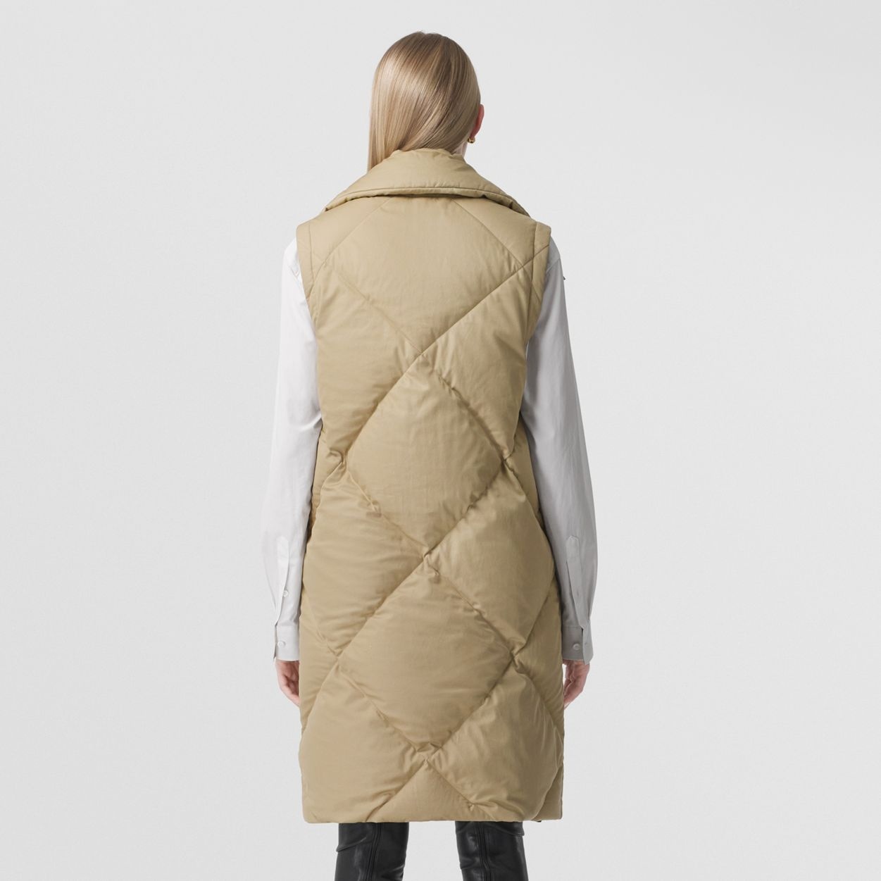 Quilted Cotton Gabardine Funnel Neck Gilet - 4