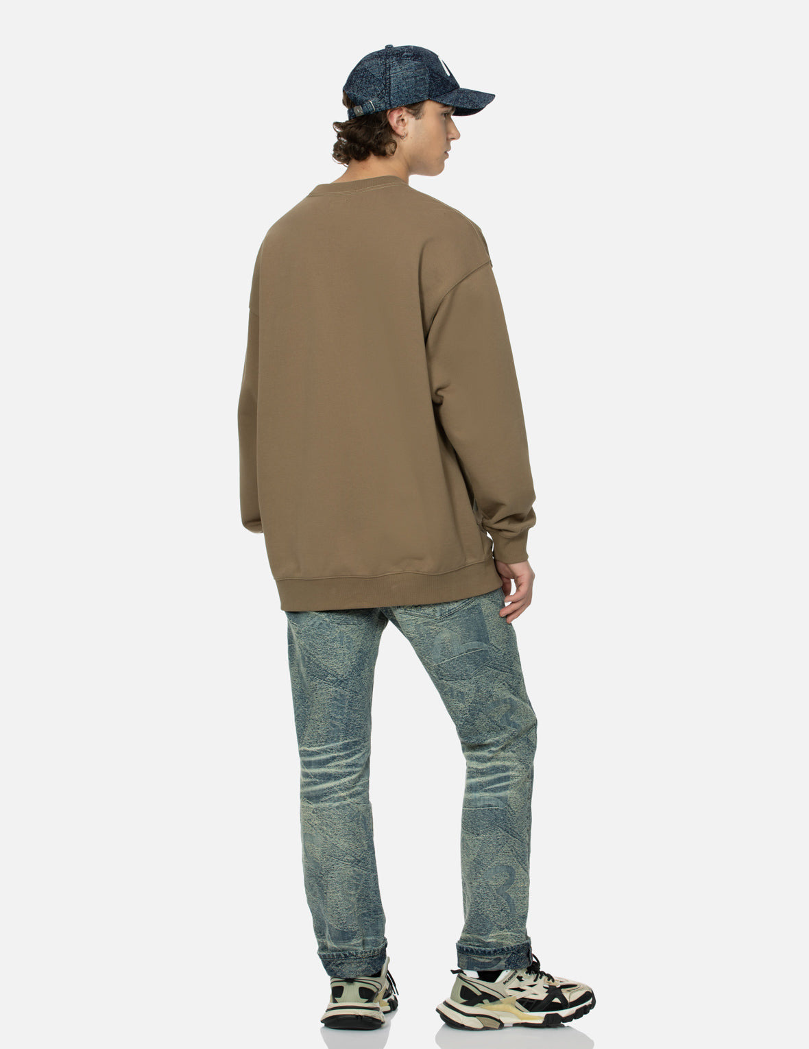 MULTI-POCKETS WITH SEAGULL PRINT LOOSE FIT SWEATSHIRT - 4
