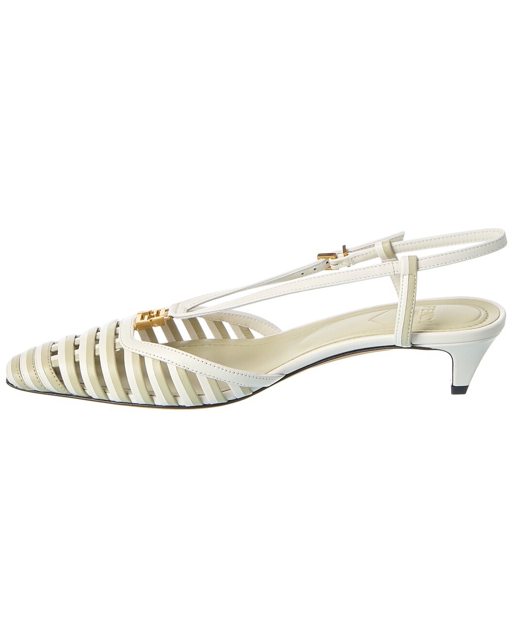 FENDI FFold Leather Slingback Pump - 2