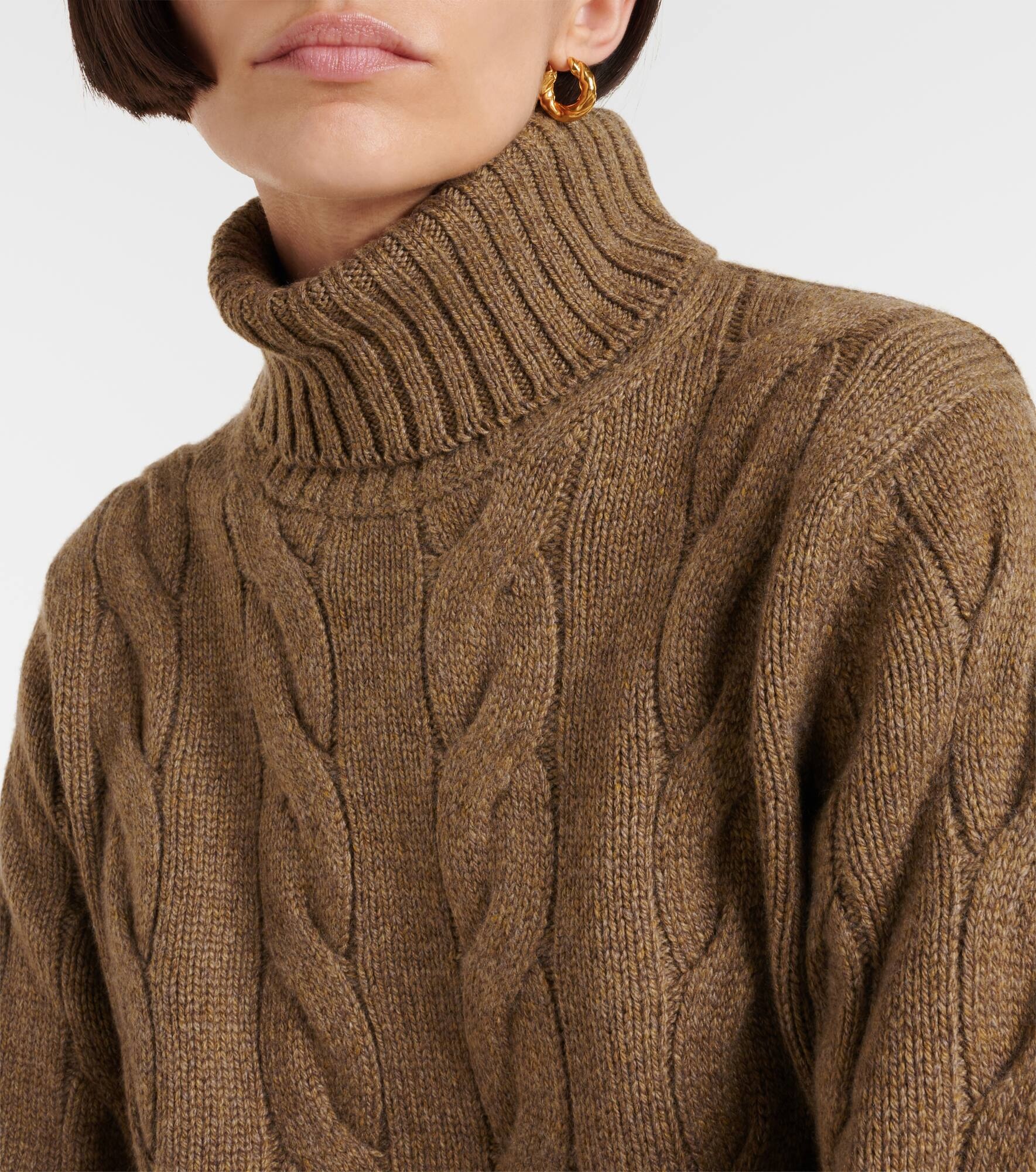 Napier cable-knit cashmere turtleneck sweater - 4