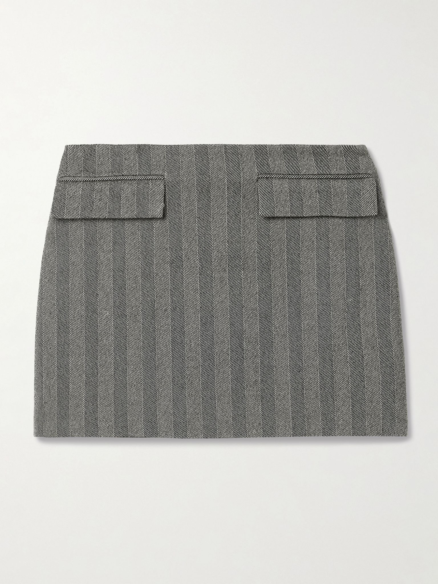 Herringbone wool-blend mini skirt Gray - 1