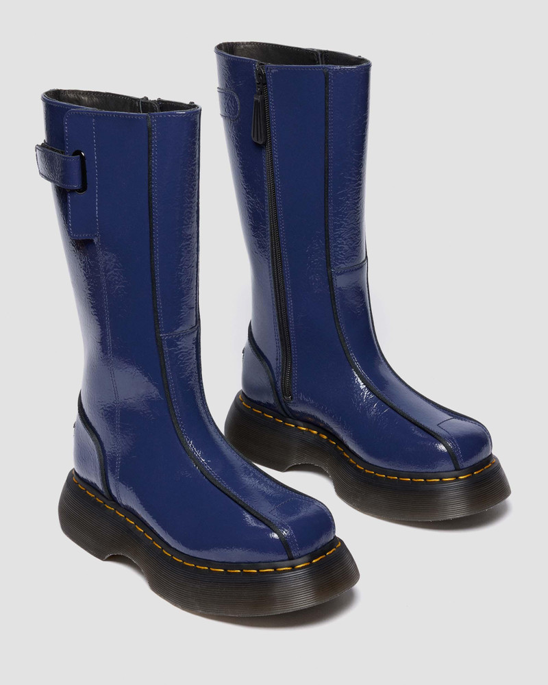BUZZ HI Tall Distressed Patent Leather Boots 5