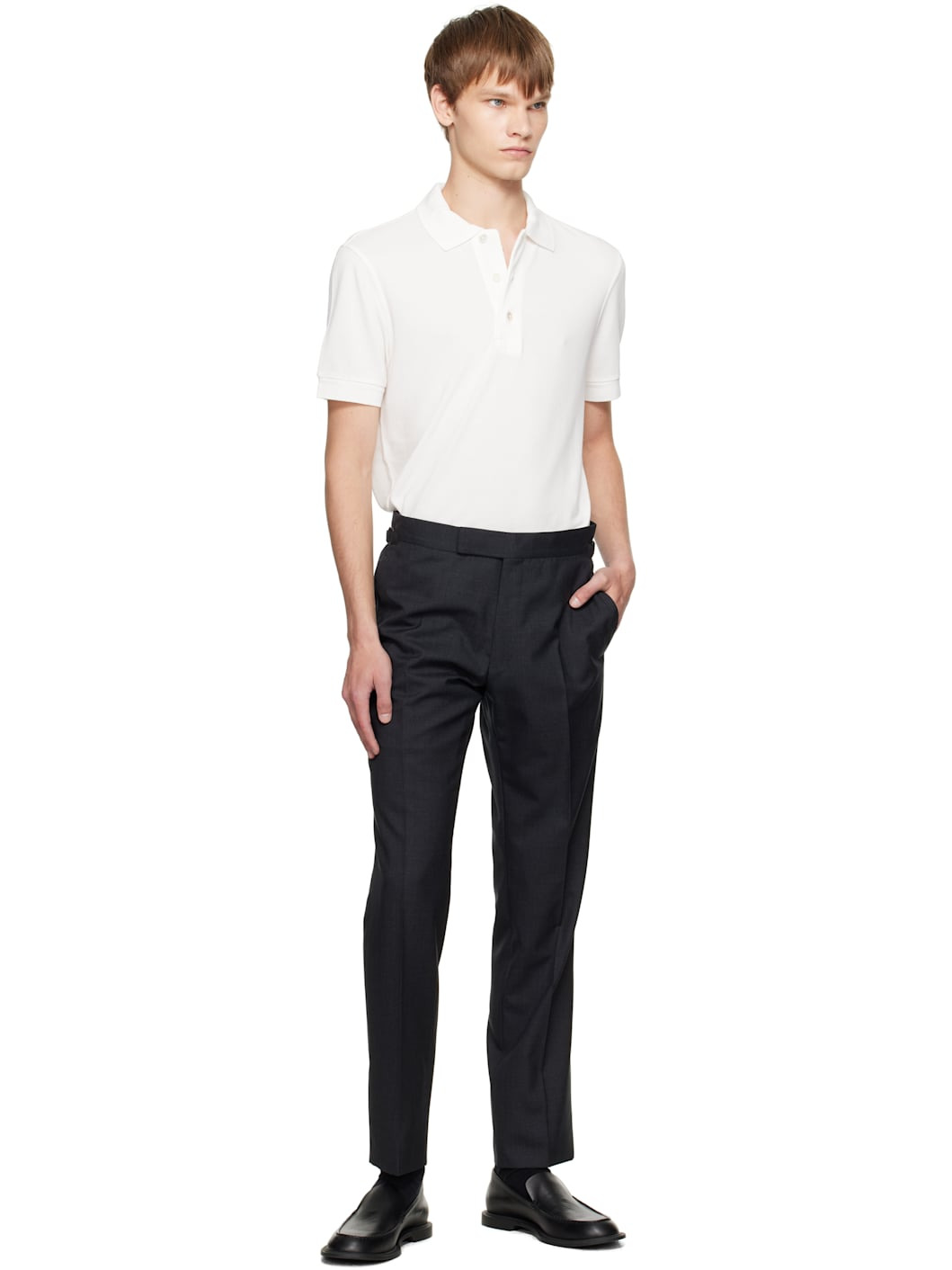 White Piquet Polo - 5