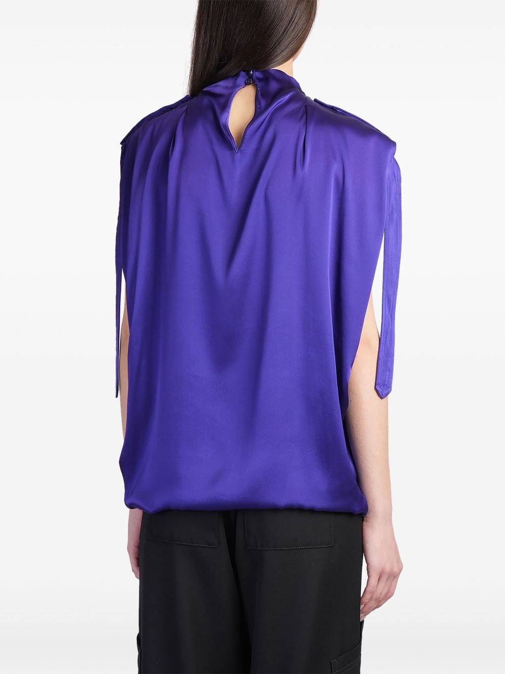 logo-embroidered blouse - 4