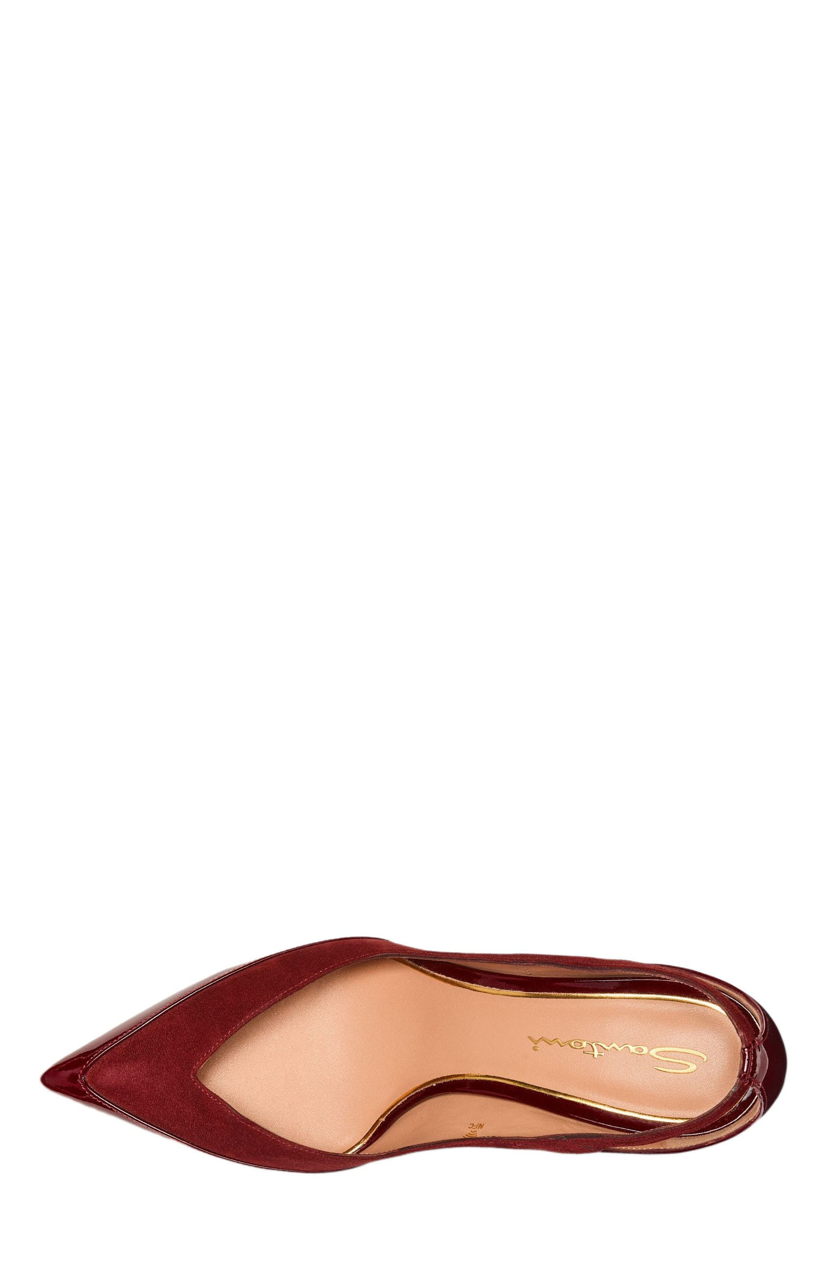 Santoni Women's patent leather and suede high-heel pump in Burgundy at Nordstrom - 3