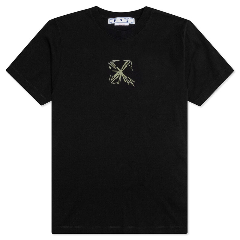 SPLASHY ARR SLIM S/S TEE - BLACK/BEIGE - 1