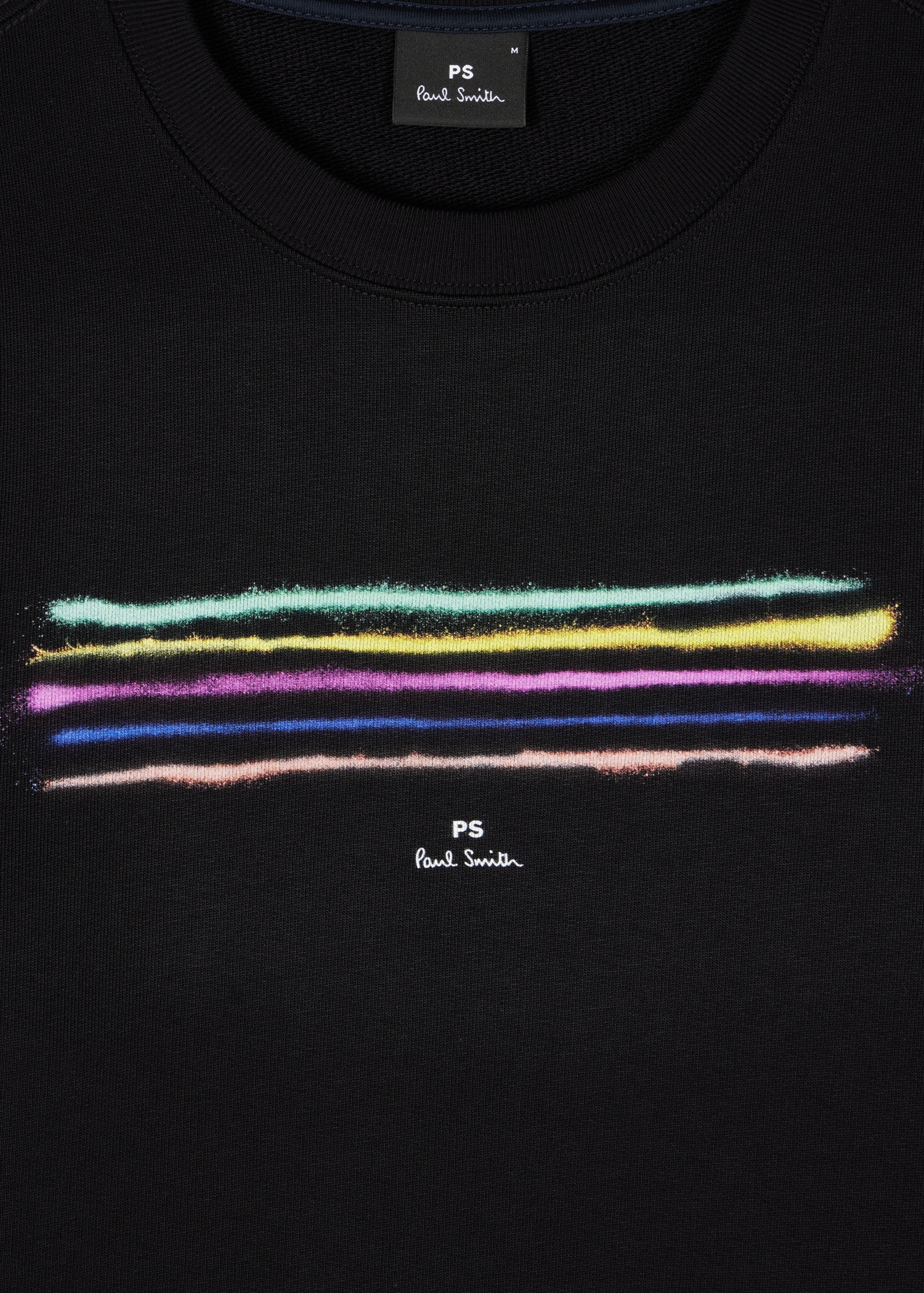 Black Stripe Print Sweatshirt - 2