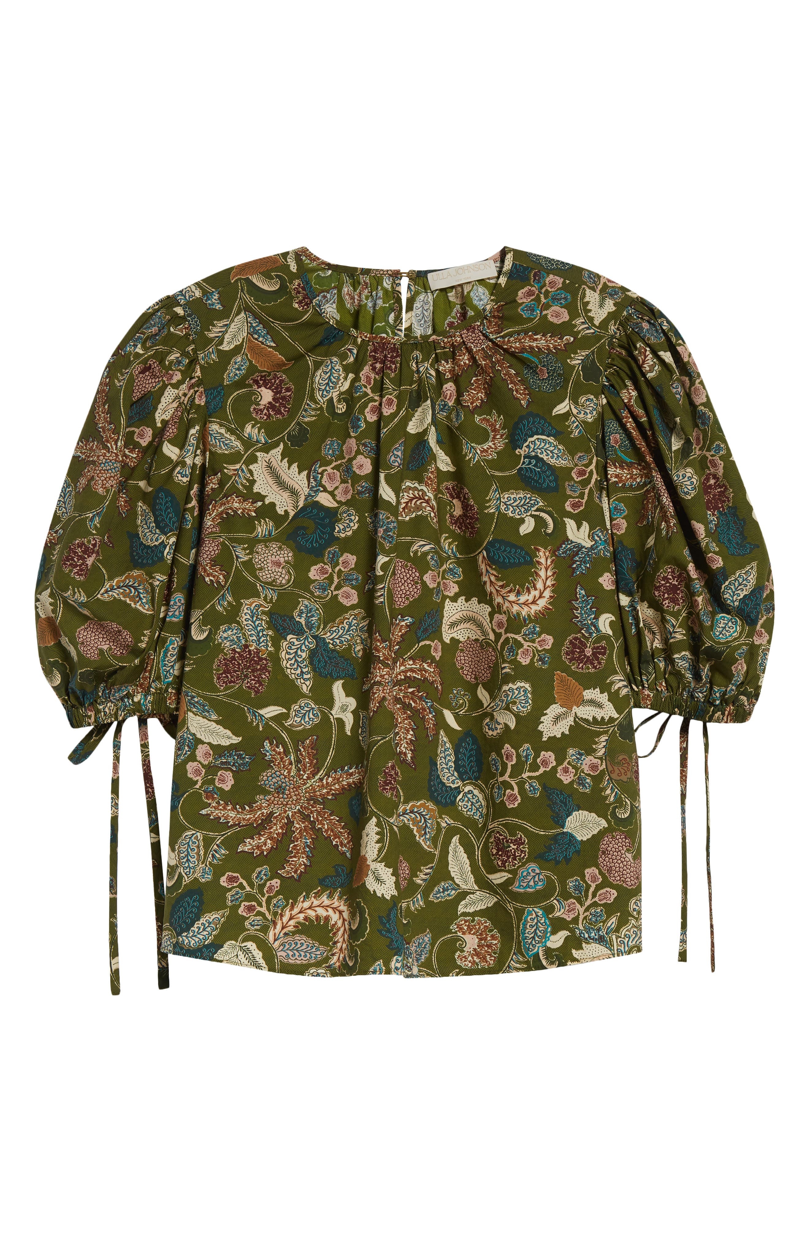 Ulla Johnson Coralie Embroidered Puff Sleeve Top in Lichen at Nordstrom - 5