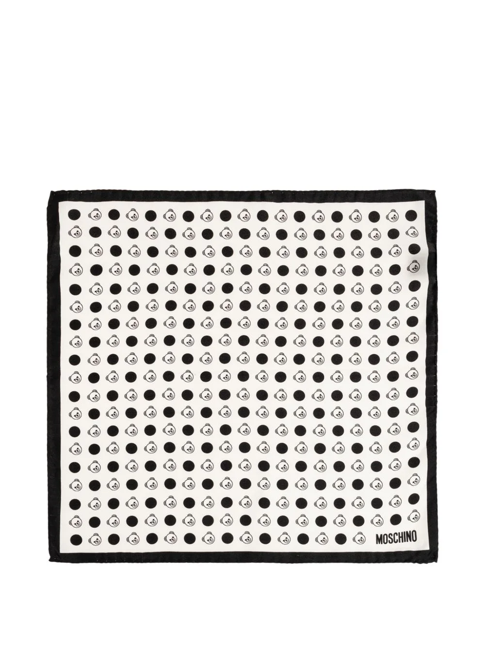 Teddy Bear polka-dot silk pocket square - 1