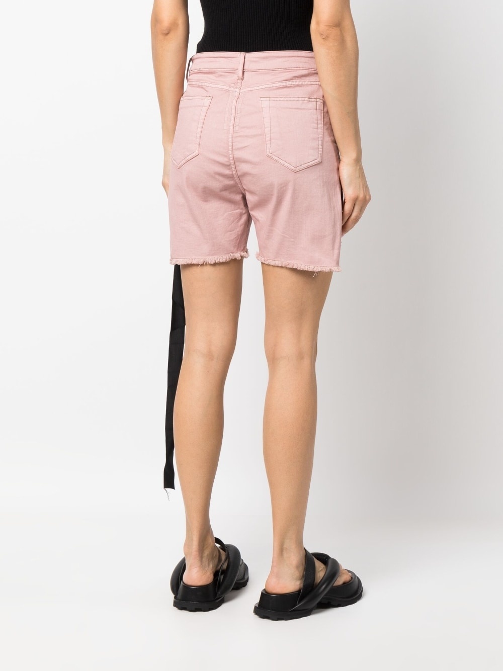raw-cut denim shorts - 4