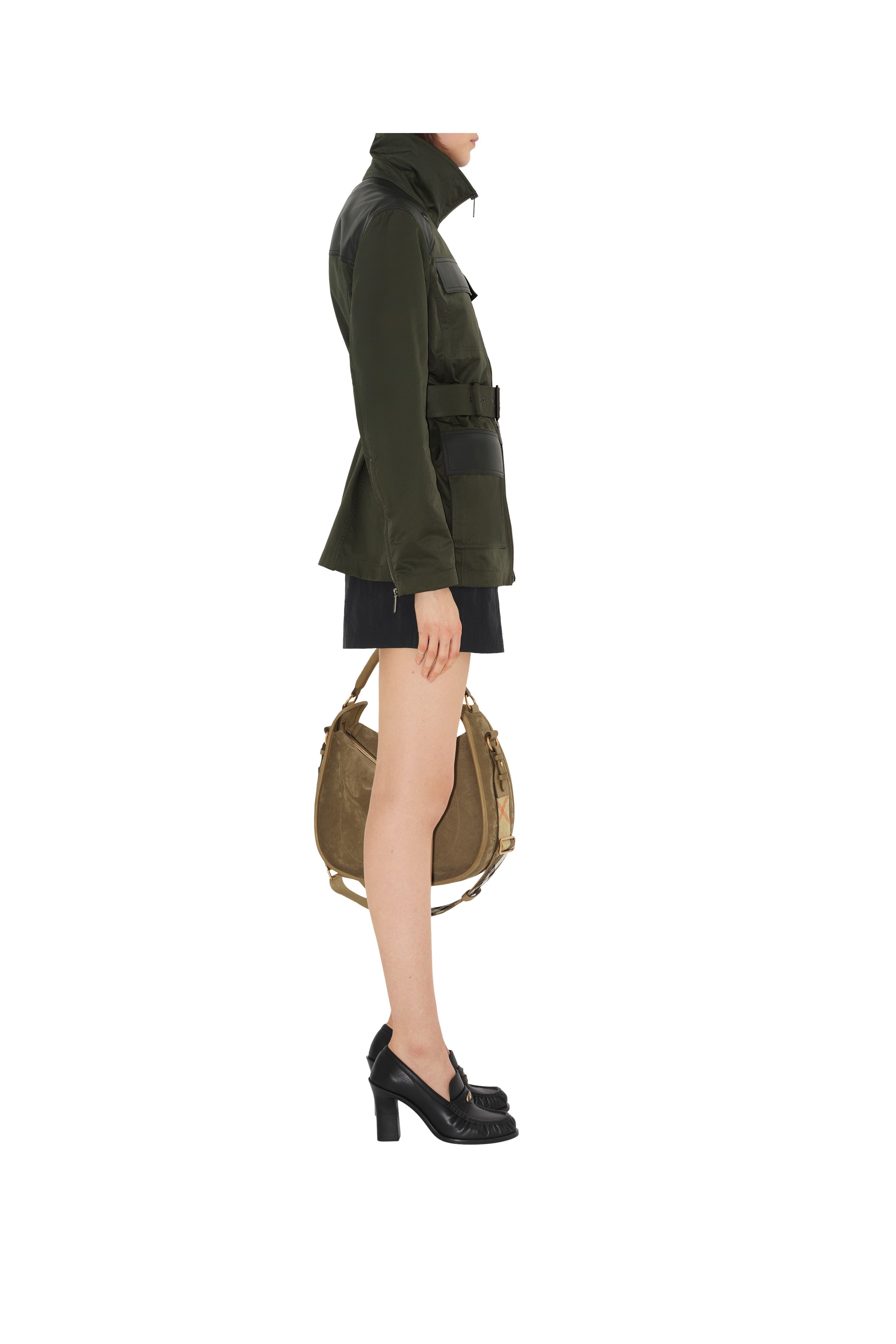 burberry Leather Trim Nylon Blend Field Jacket in Shale at Nordstrom - 3