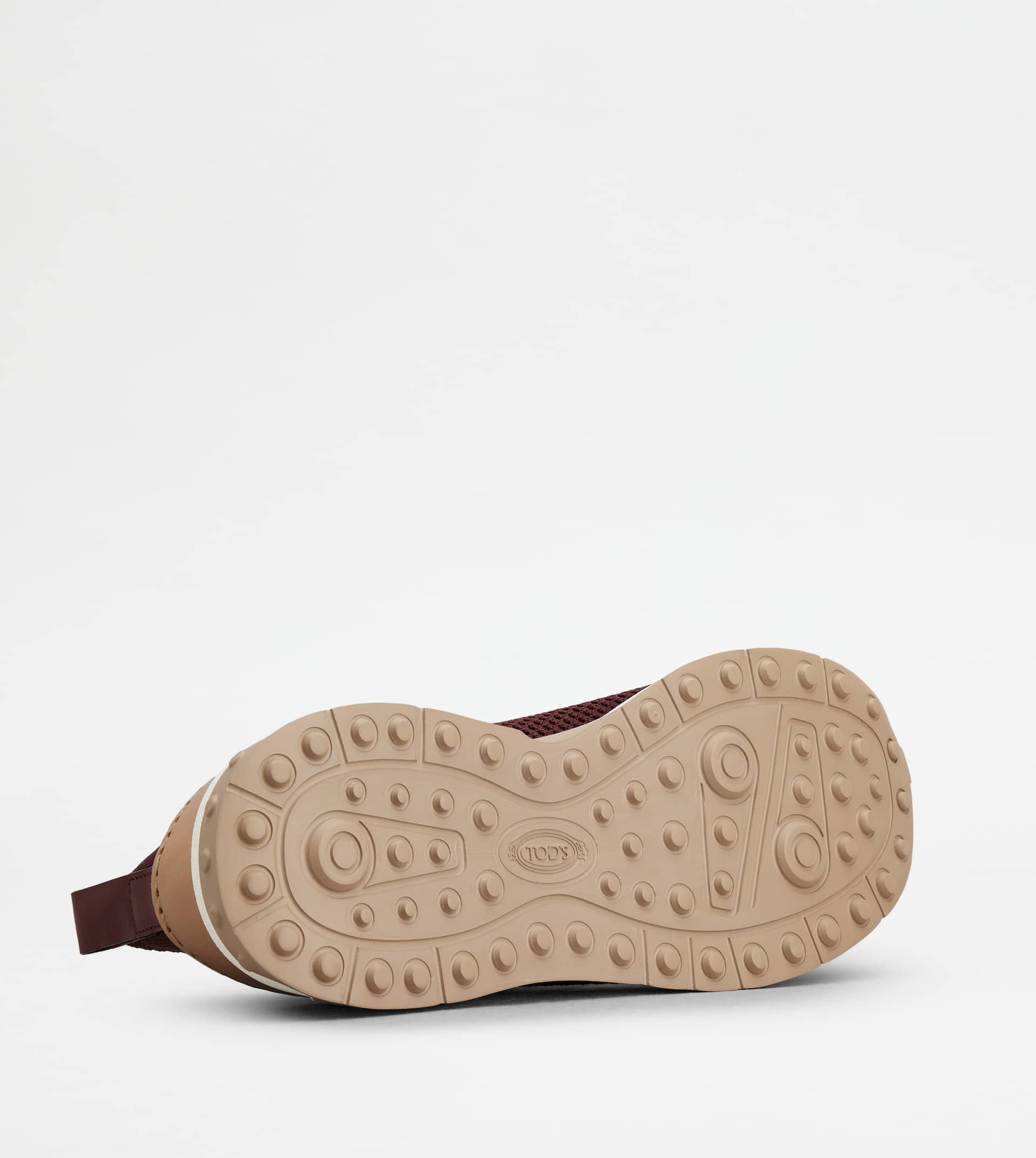 SOCK SNEAKERS IN TECHNICAL FABRIC AND LEATHER - BURGUNDY - 4