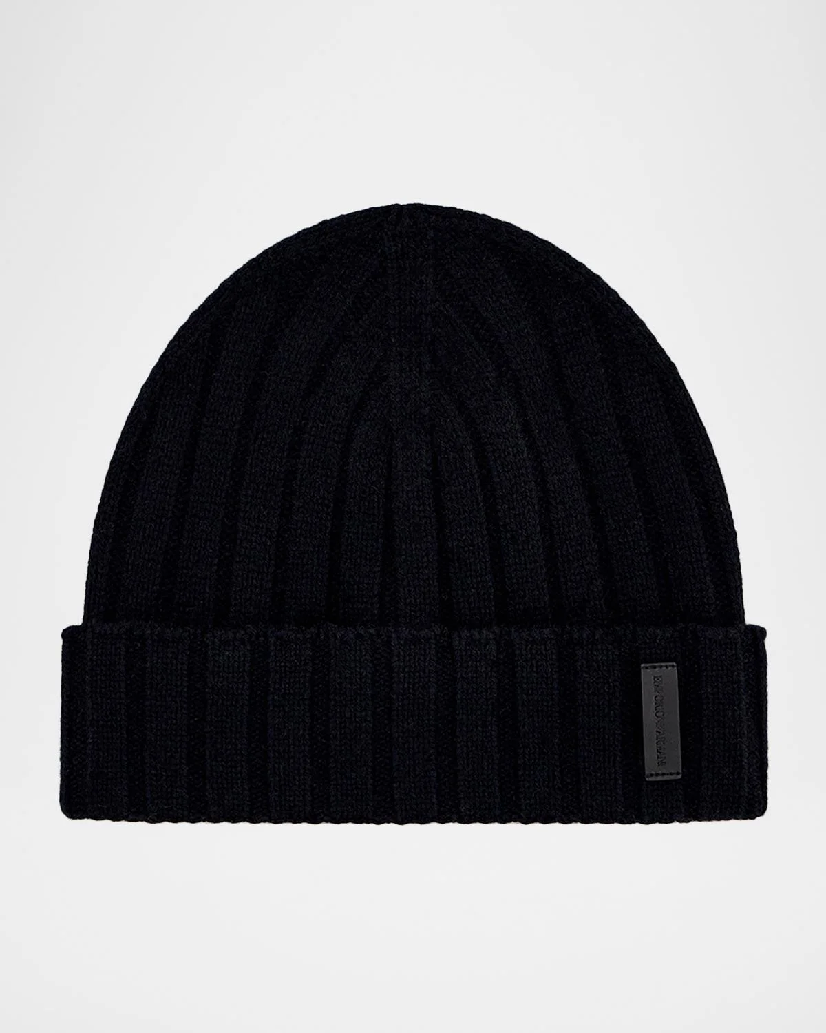 Men's Wool-Cashmere Rib-Knit Beanie Hat - 1