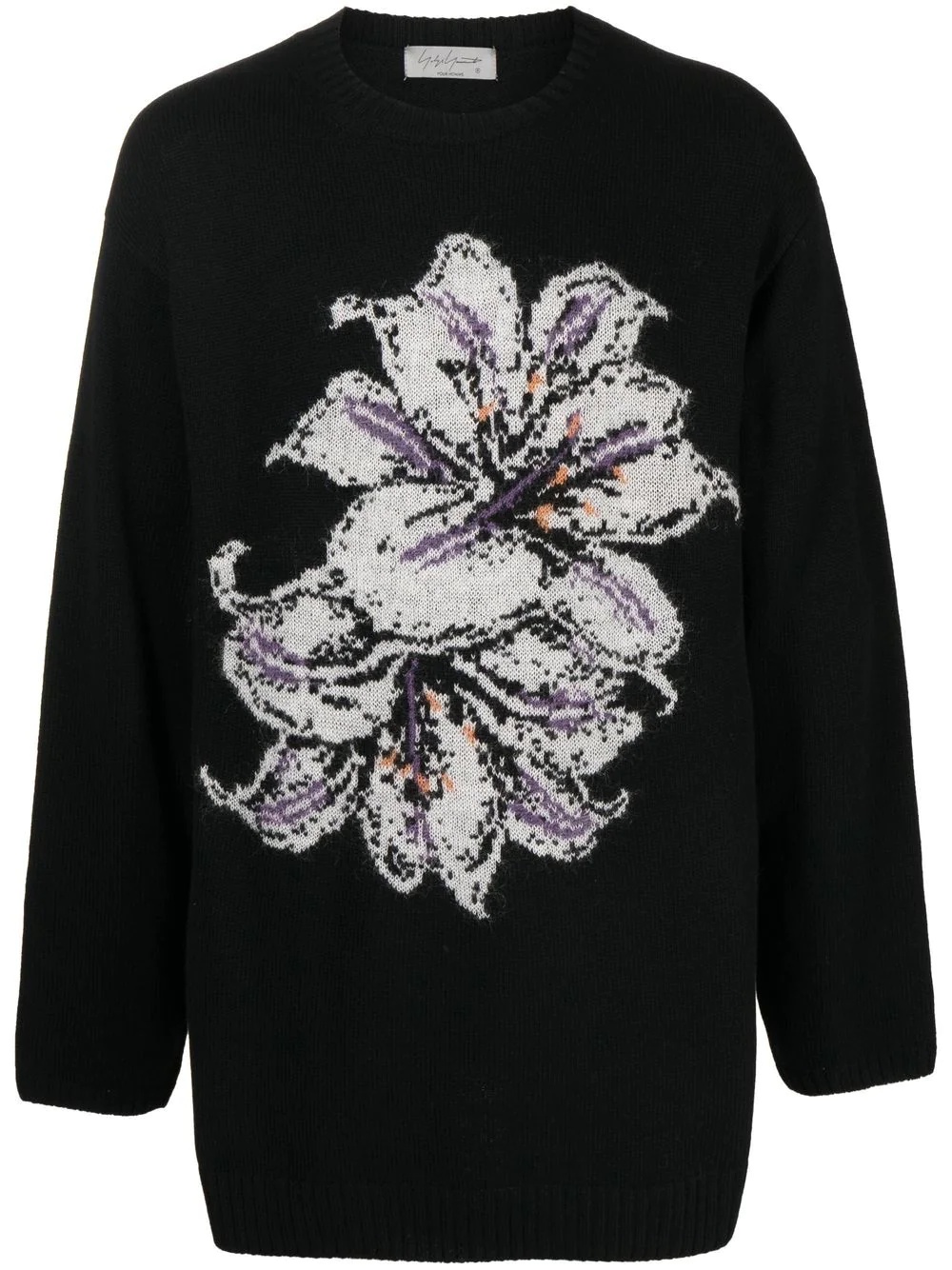 floral-print wool jumper - 1