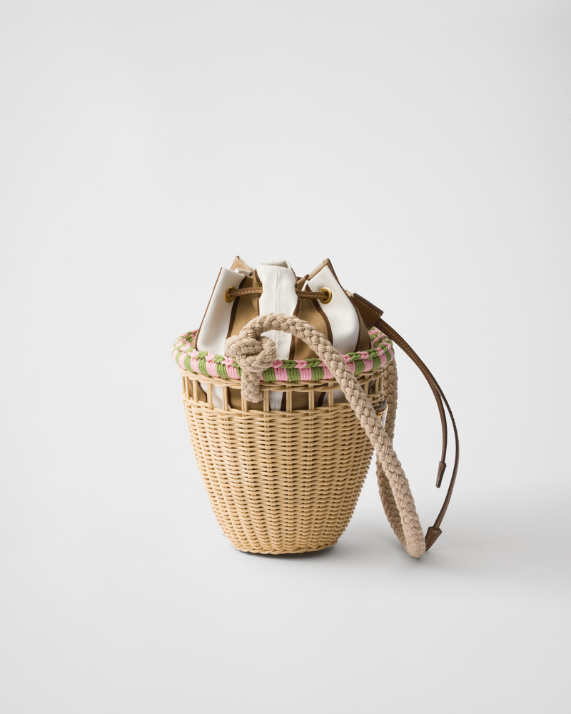 Wicker mini bucket bag 6