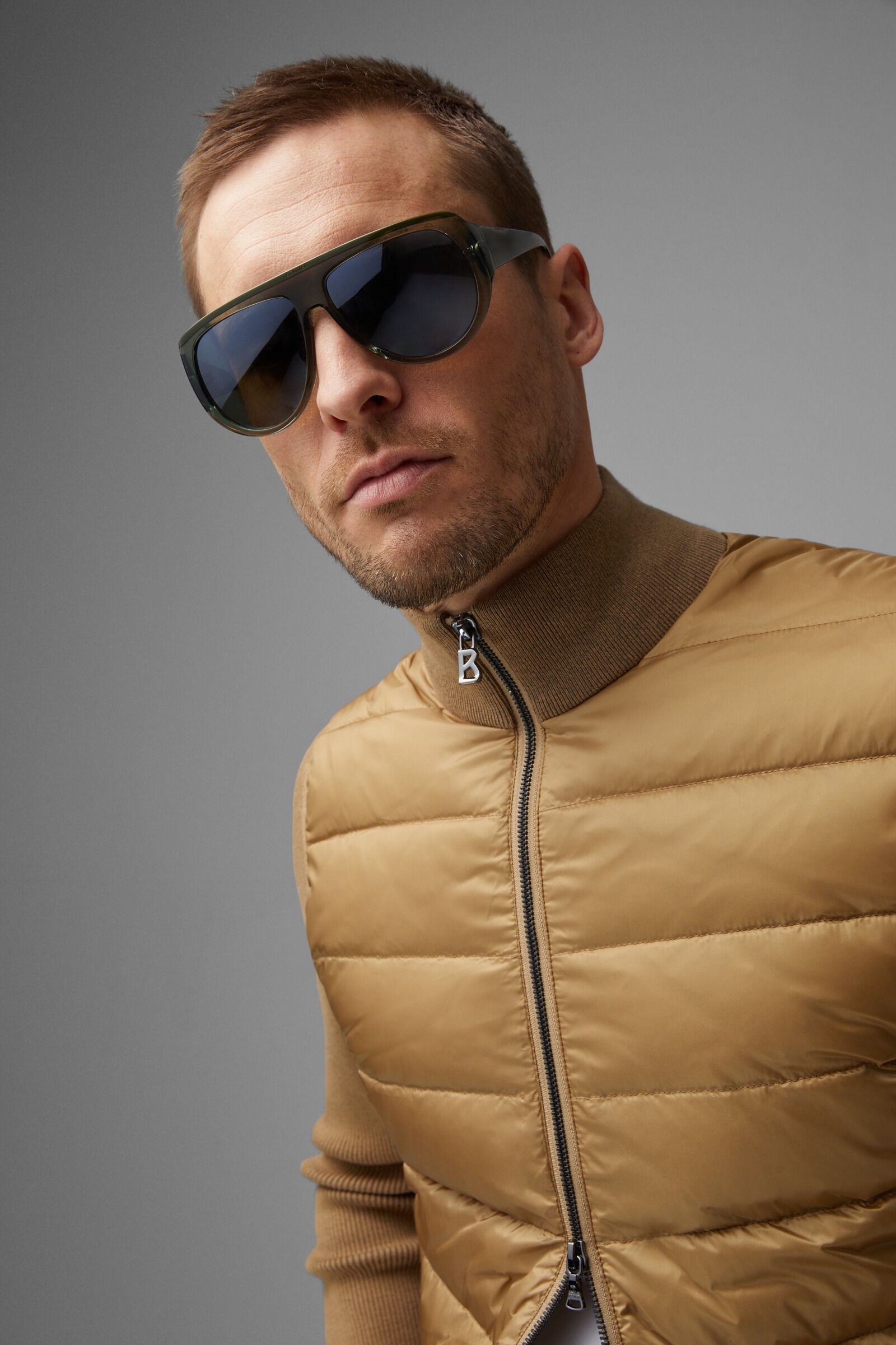 Renee Hybrid knit jacket in Beige - 5