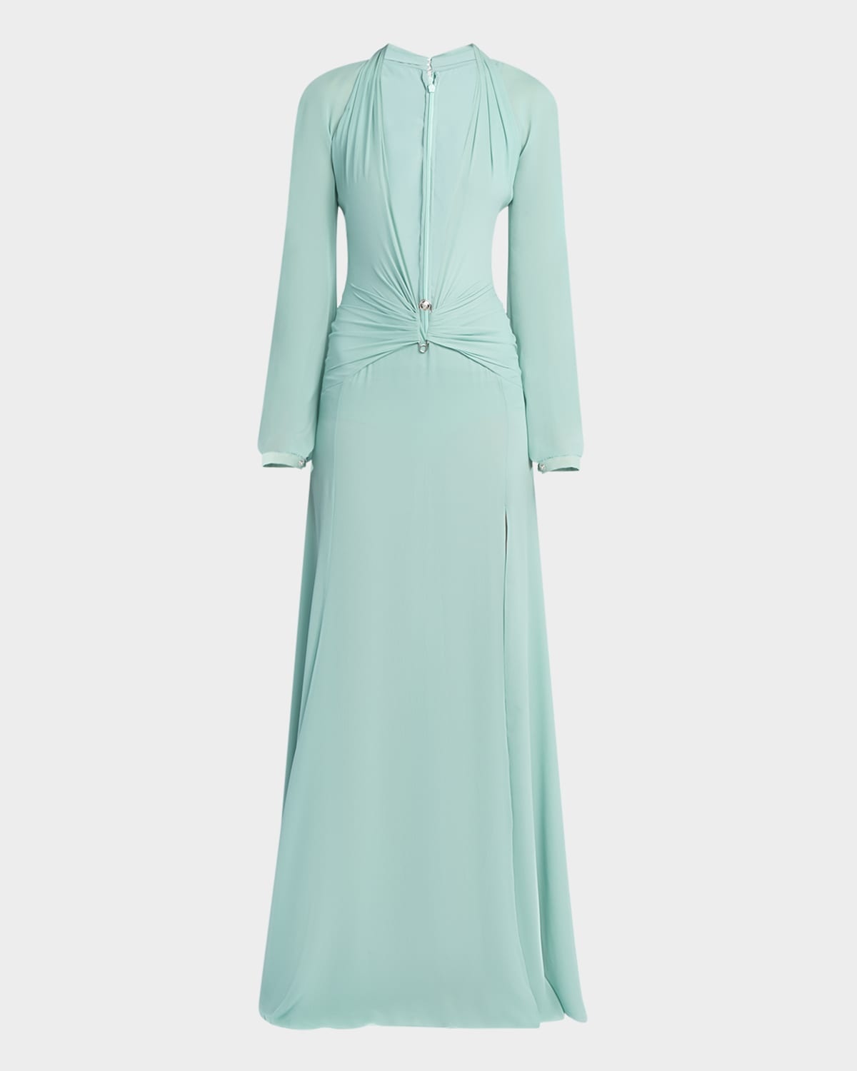 Deep V-Neck Silk Georgette Gown - 1