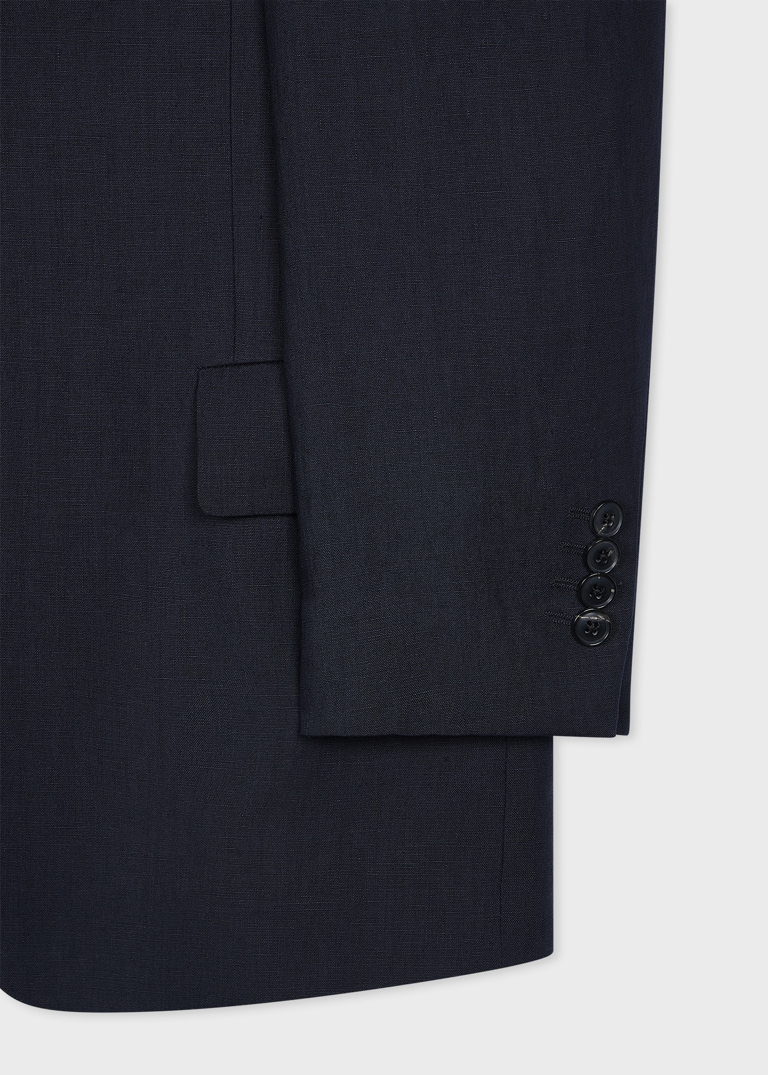 Dark Navy Linen Buggy-Lined Blazer - 2