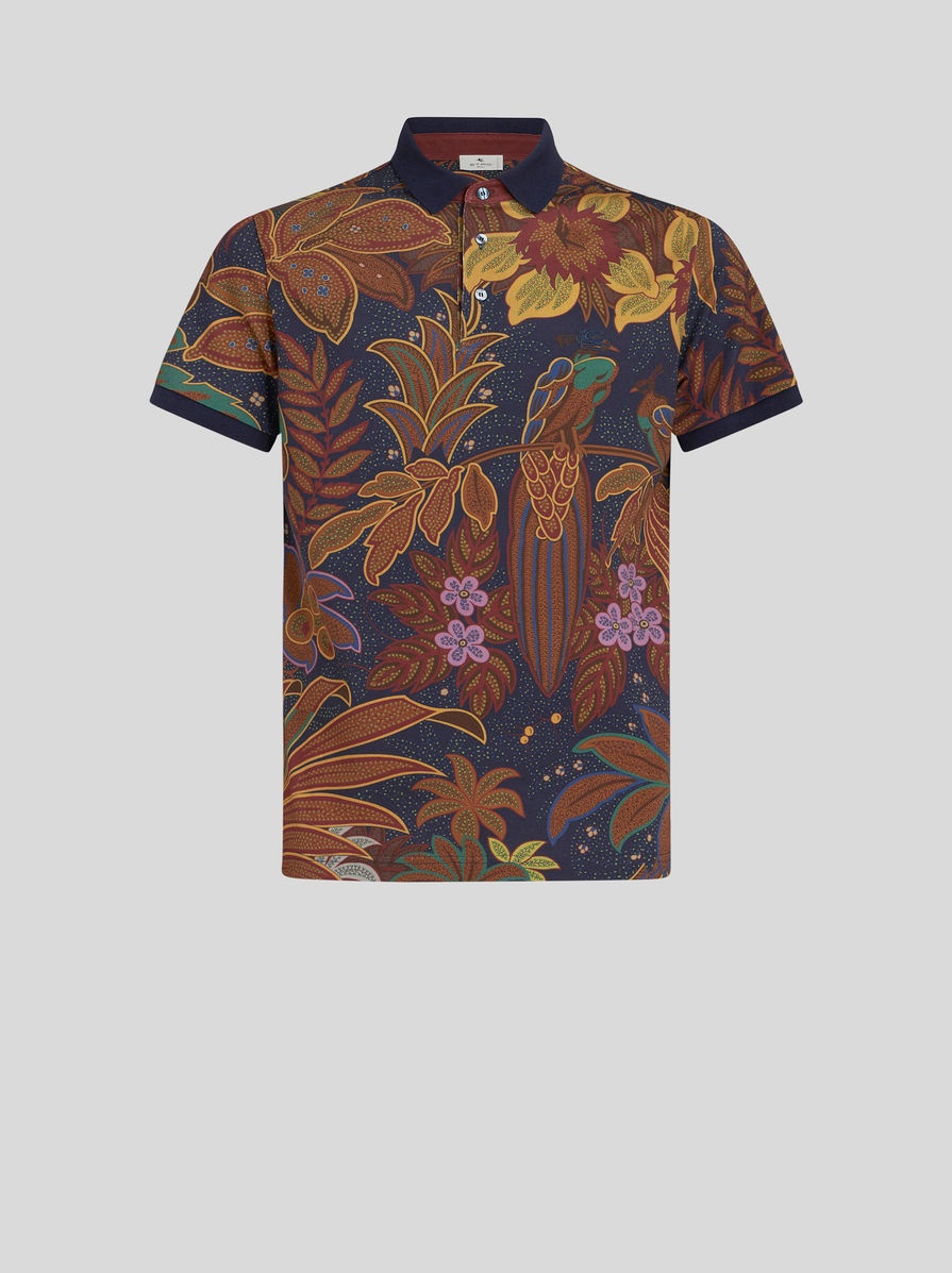 POLO SHIRT WITH PEACOCK PRINT - 1