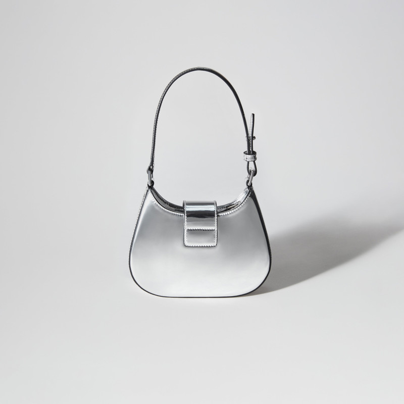 Silver Metallic Crescent Bow Mini Bag 3