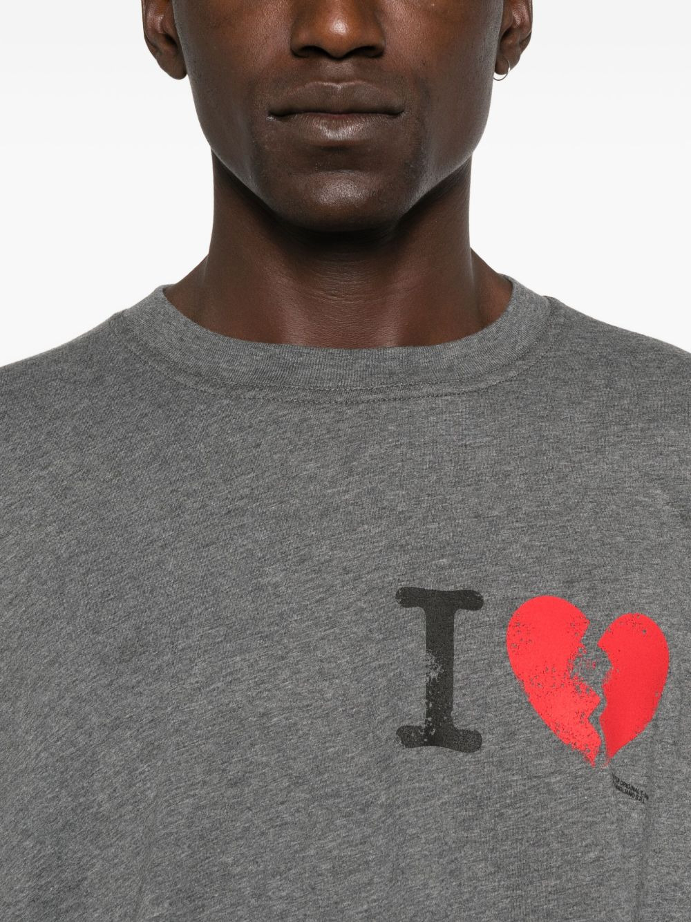 broken-heart print long-sleeved T-shirt - 5