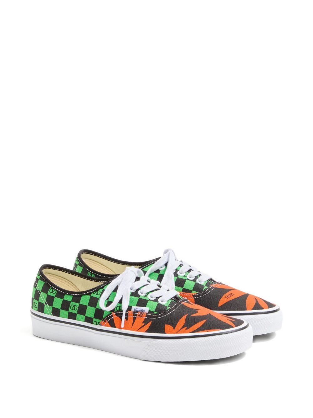 x Vans VLogo Checkerboard and Tropical Leaves-print low-top sneakers - 2