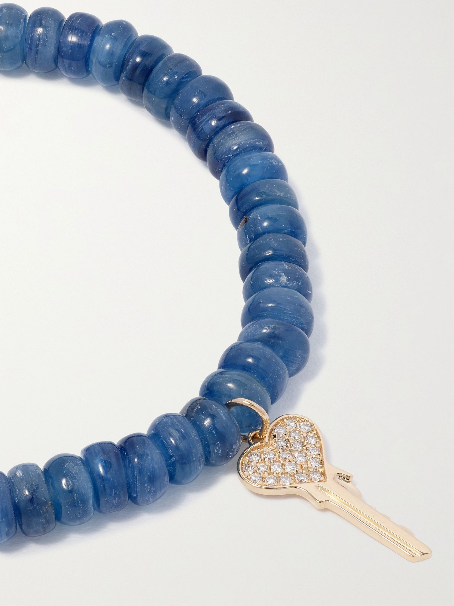 Mini Heart Key 14-karat gold, kyanite and diamond bracelet Gold - 4