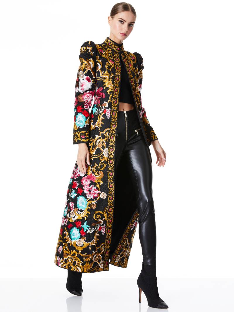 Alice + Olivia THOMAS EMBROIDERED MAXI COAT outlook