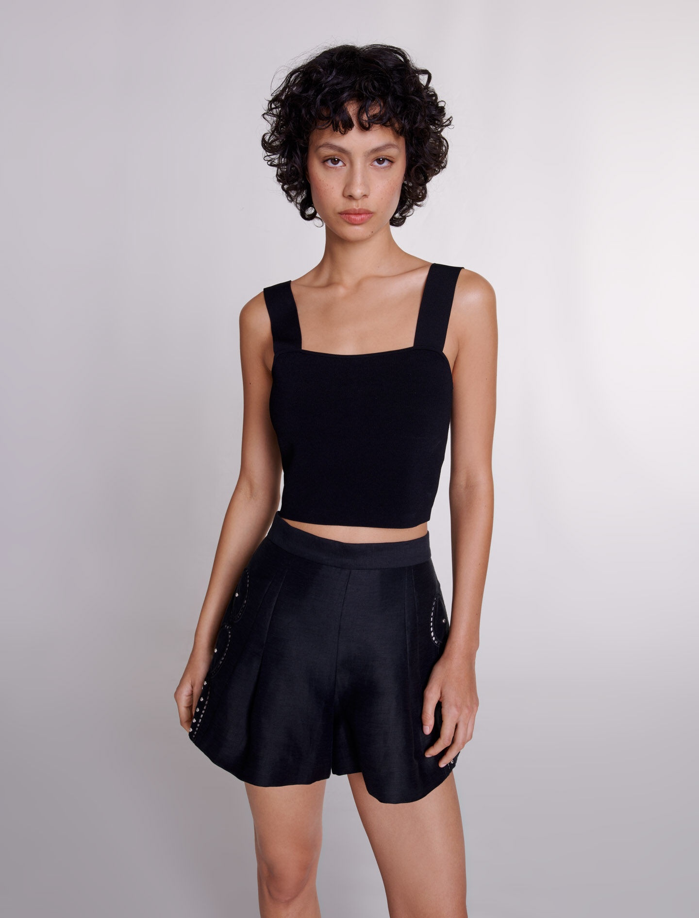 Knitted crop top with straps - 6