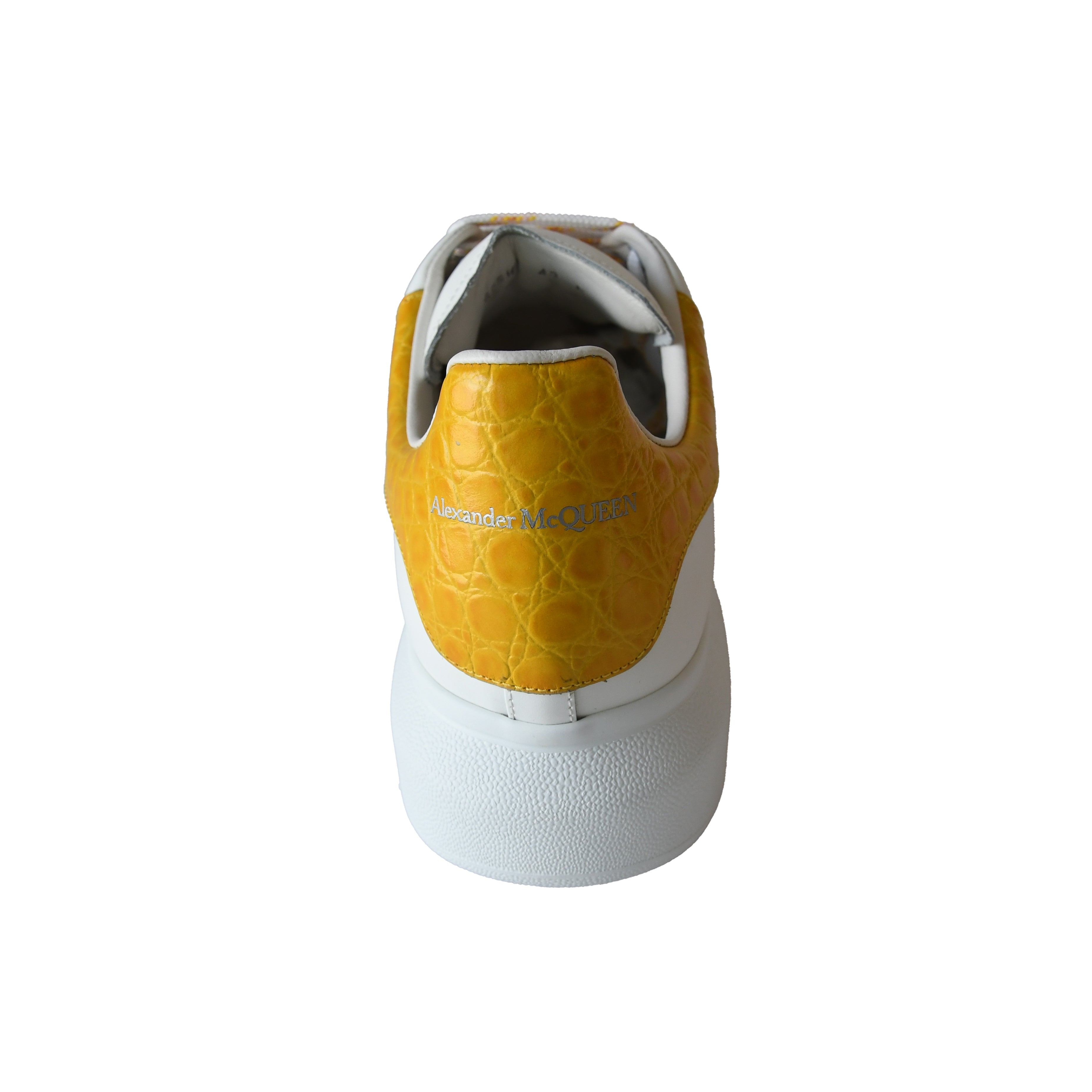 Alexander McQueen Oversized Leather Sneakers Yellow White - 4
