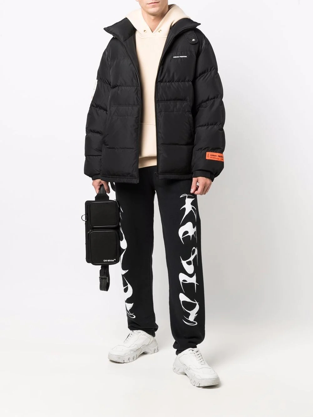 logo patch puffer jacket - 2